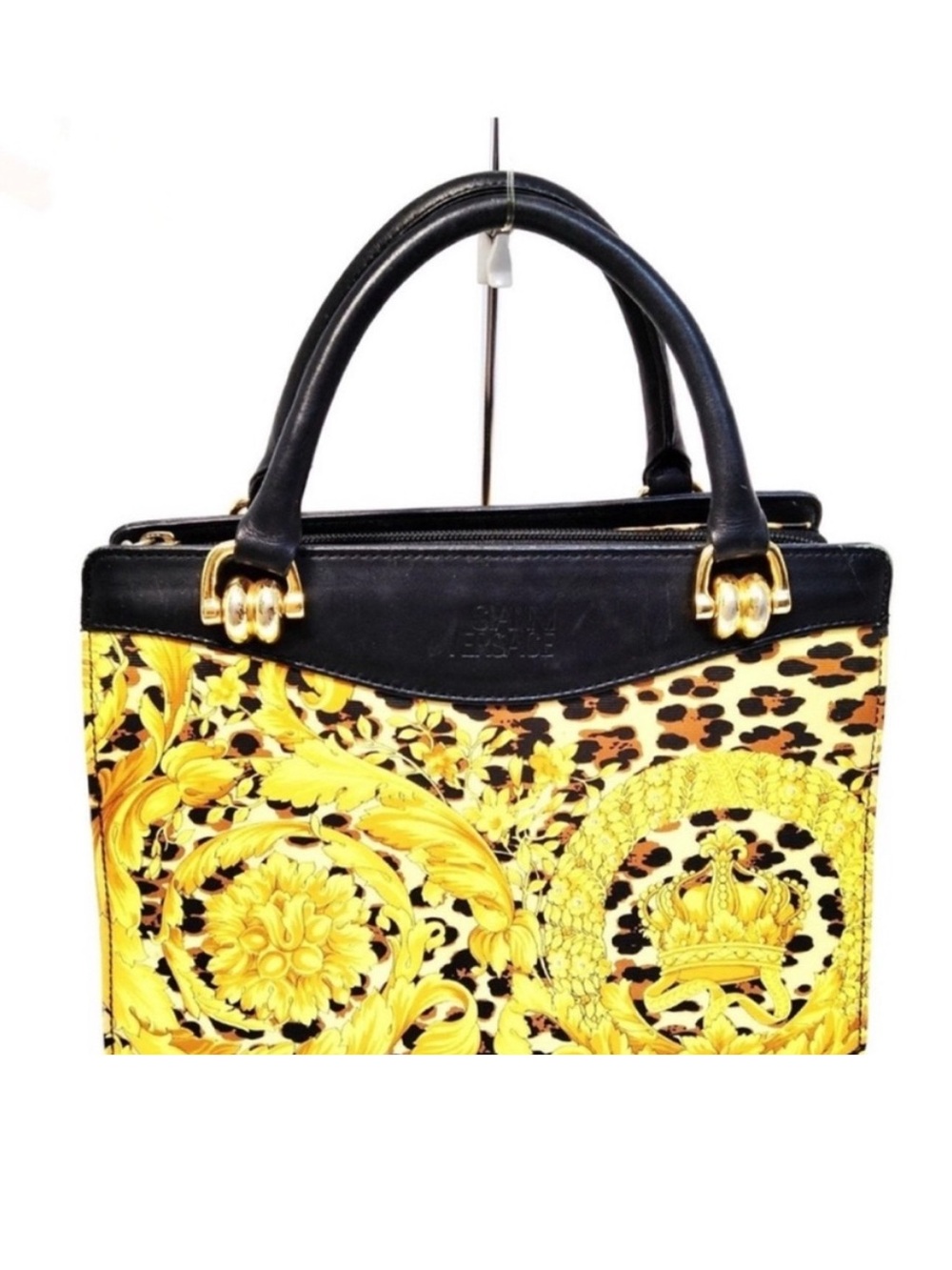 Gianni Versace Y2K Leopard & Baroque print “sunburst” satchel - collectors item - Picture 3 of 16